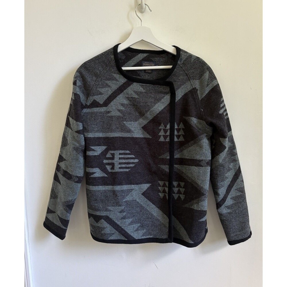 Pendleton 100% Virgin Wool Sz M Poncho Cape Cloak Southwestern Aztec Geometric